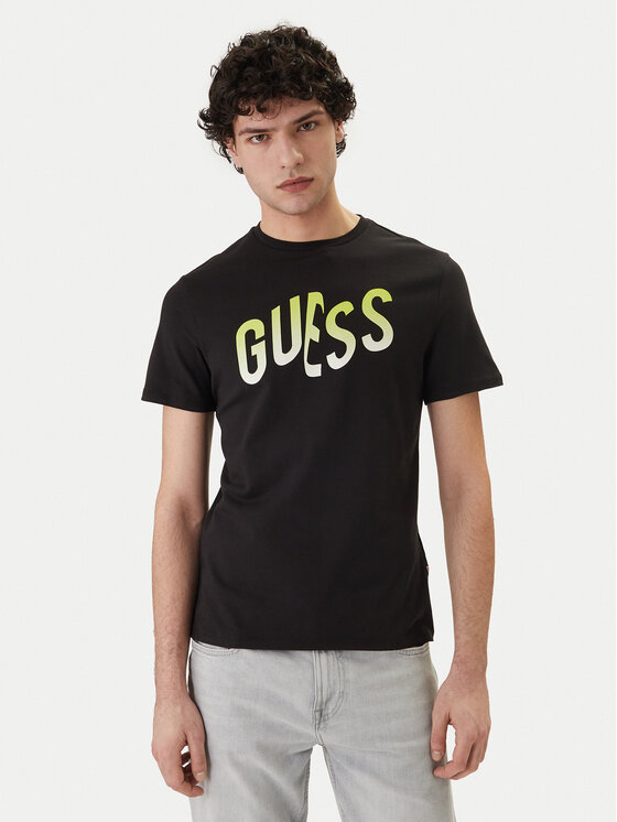 Guess Guess T-Shirt F6GI02 J1314 Μαύρο Slim Fit