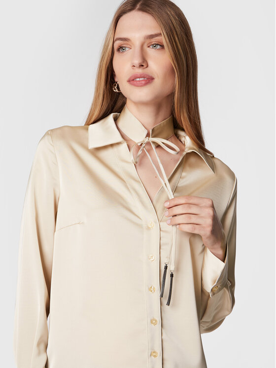 Guess Guess Πουκάμισο Floriane W2BH37 WEX62 Μπεζ Regular Fit