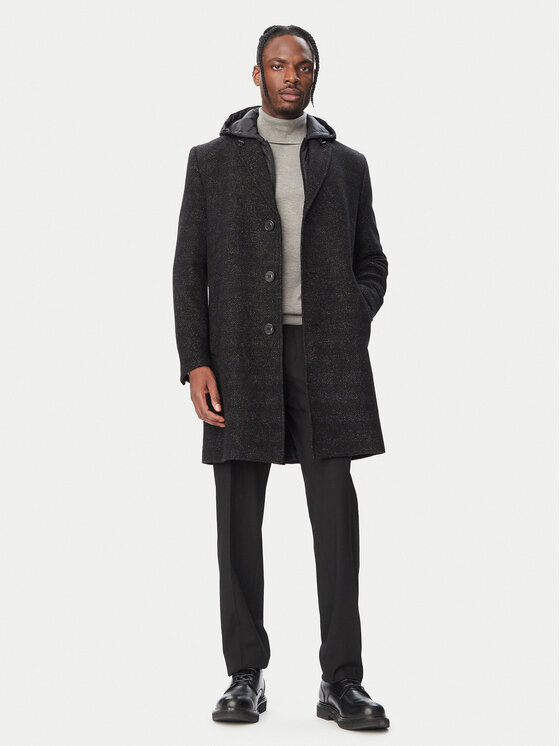 KARL LAGERFELD KARL LAGERFELD Vuneni kaput 455733 564755 Crna Regular Fit