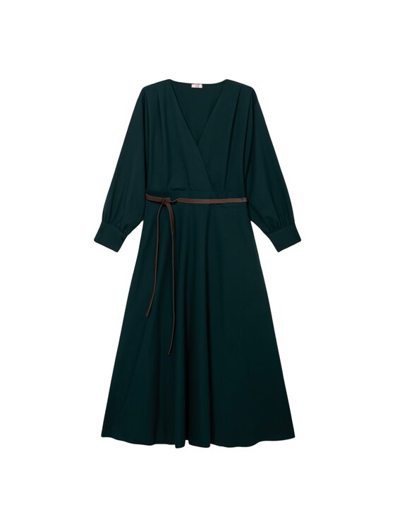 Oltre Oltre Vestito da giorno 7076J000966N035 Verde Flared Fit