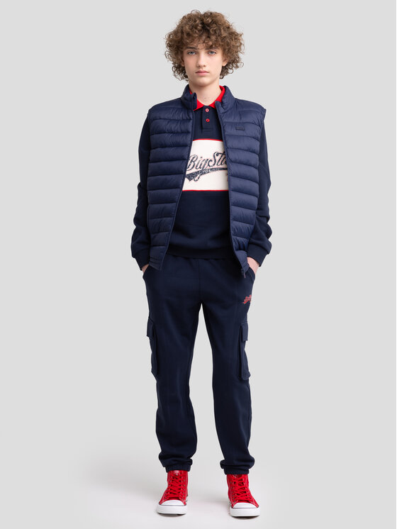 BIG STAR BIG STAR Kamizelka GRIMBO Granatowy Basic Fit