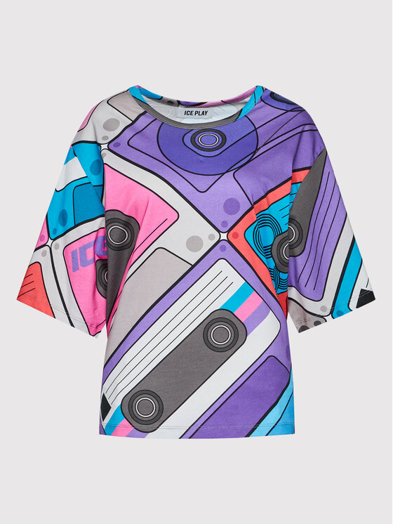 Ice Play Ice Play Tricou 22I U2M0 F102 6324 S741 Colorat Relaxed Fit