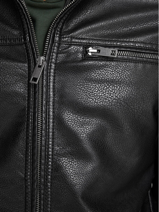 Jack&Jones Jack&Jones Geacă din imitație de piele Rocky 12147218 Negru Regular Fit