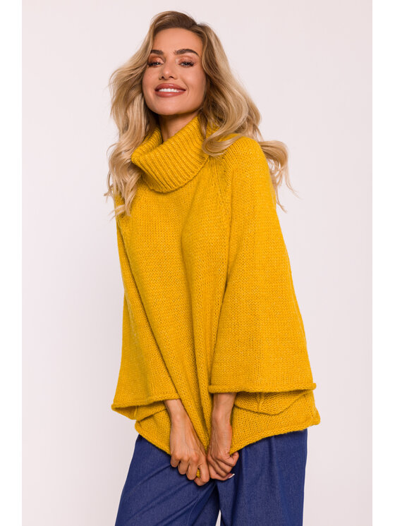 Made of Emotion Made of Emotion Sweter M822 Żółty Baggy Fit