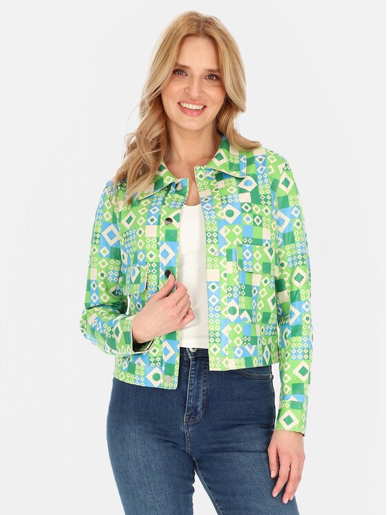 Perso Perso Kurtka damska BLE252673F Zielony Regular Fit