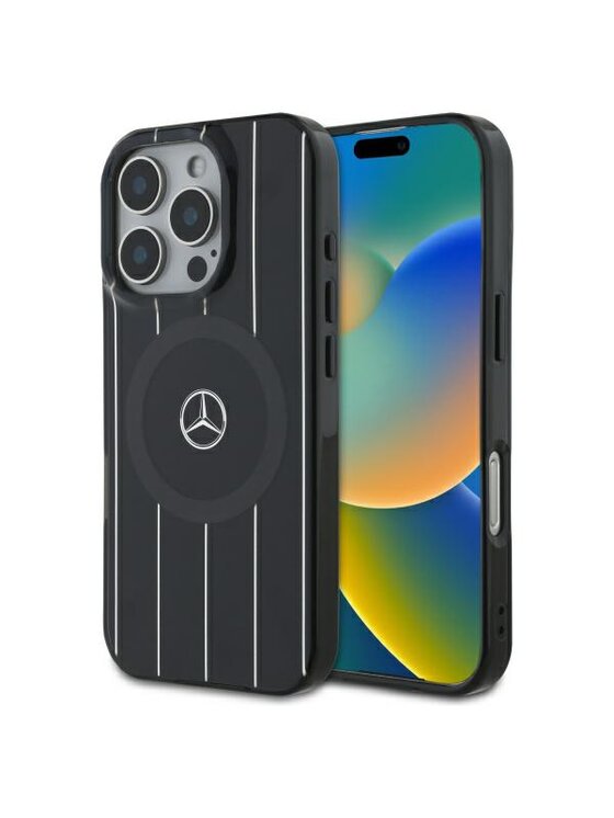 Mercedes-Benz Mercedes-Benz Etui na telefon MB Double Layer Crossed Lines Czarny