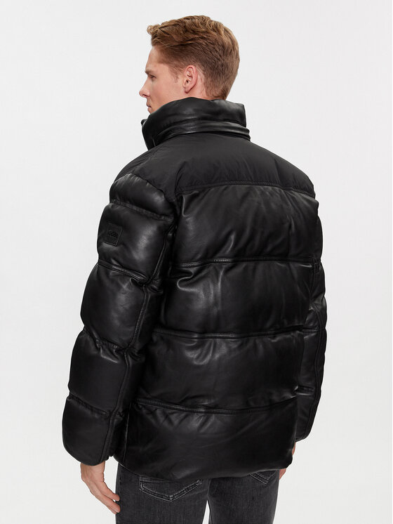 BOSS Boss Kožená bunda Joholo 50498488 Čierna Relaxed Fit
