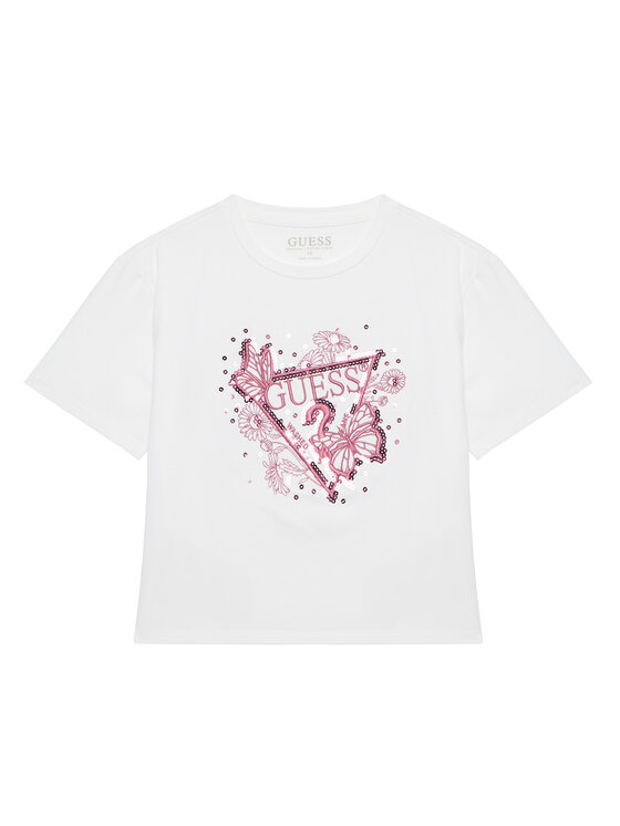 Guess Guess Tricou J5YI35 K6YW4 Alb Regular Fit
