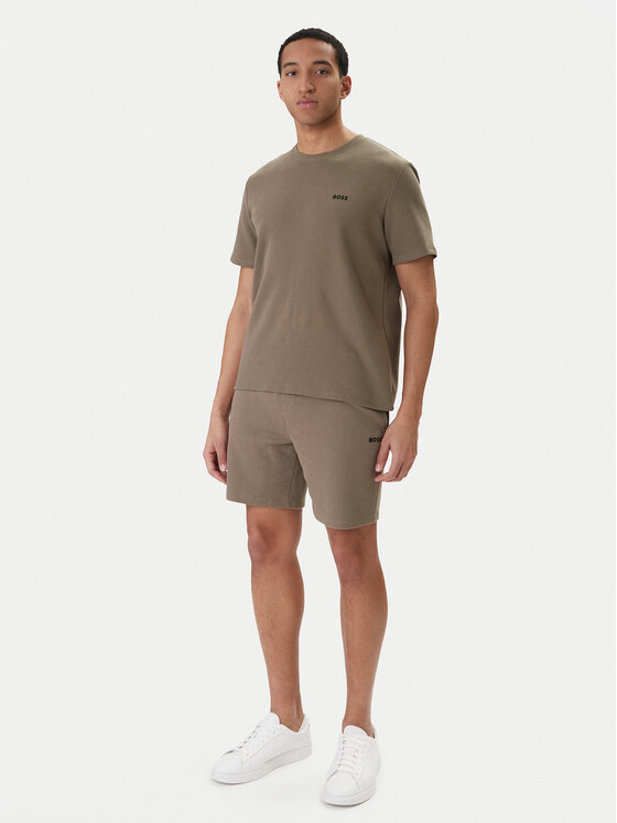 BOSS BOSS Sportske kratke hlače Waffle 50535884 Kaki Regular Fit