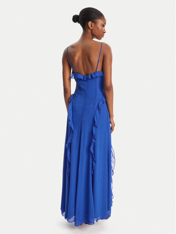 Bardot Bardot Sukienka wieczorowa Veris Ruffle 60007DB Niebieski Regular Fit