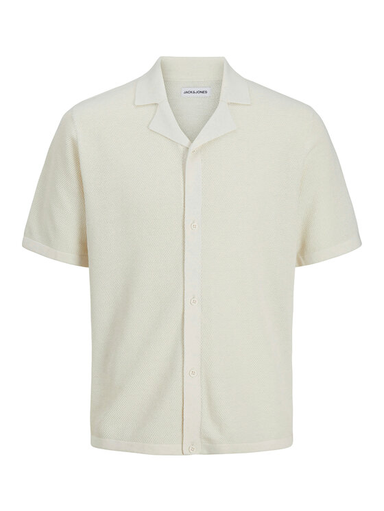 Jack&Jones Jack&Jones Тениска с яка и копчета Orion 12268226 Екрю Relaxed Fit