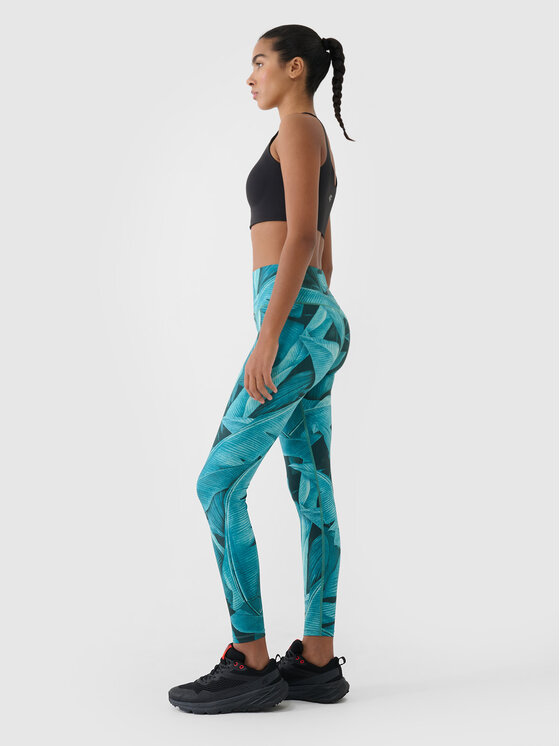 4F 4F Legginsy MULTI ACTIVE Turkusowy Slim Fit