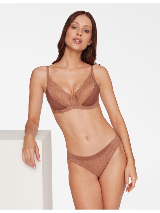 Esotiq Esotiq Biustonosz push-up 39991-82X Brązowy
