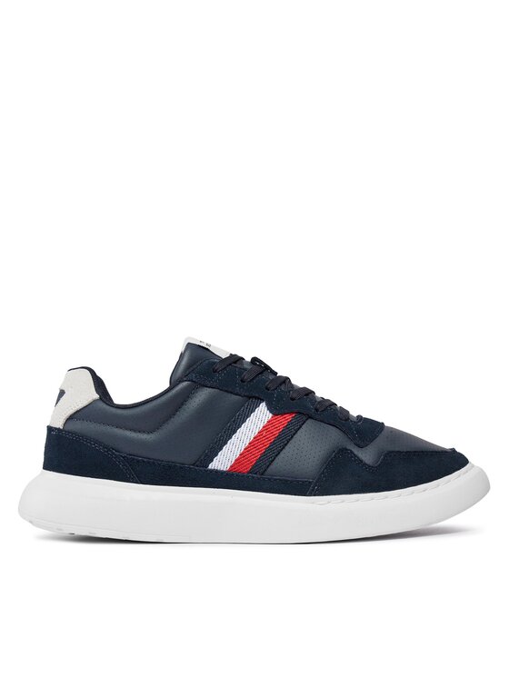 Tommy Hilfiger Sneakers Light Cupsole Lth Mix Stripes FM0FM04889 Albastru