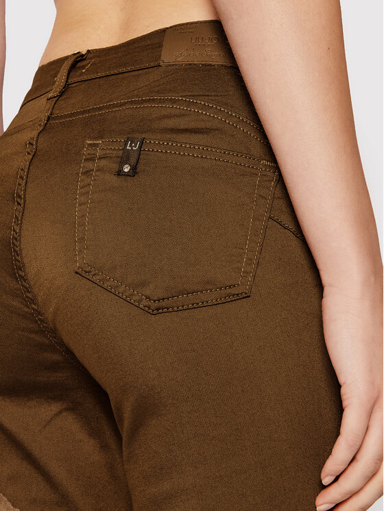 Pantaloni di tessuto WF1223 T7144 Marrone Skinny