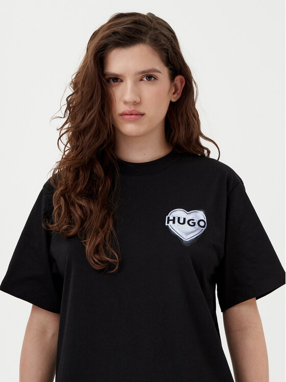 HUGO HUGO T-Shirt Vintage 50534545 Černá Boxy Fit