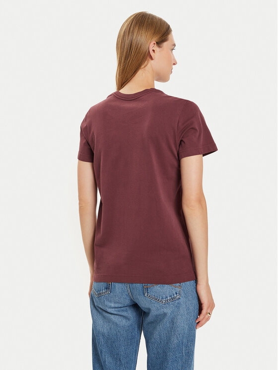 Wrangler Wrangler T-Shirt Graphic 112356427 Bordowy Regular Fit