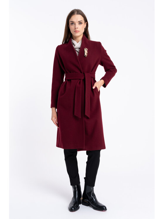 CLICK CLICK Παλτό χειμωνιάτικο 70-0022 Μπορντό Reglan Fit