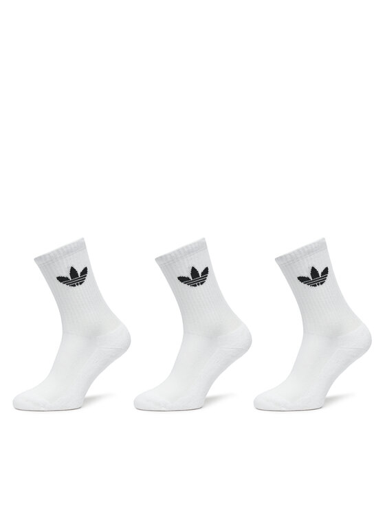 Set de 3 perechi de șosete medii unisex adidas Trefoil Cushion IJ5616 Alb