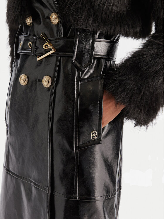 Babylon Babylon Geacă din imitație de piele S00772 Negru Regular Fit