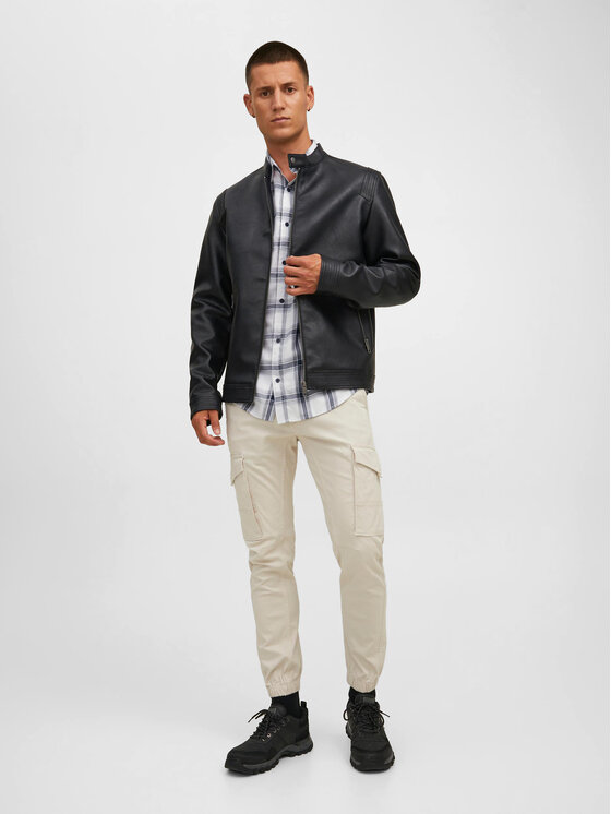 Jack&Jones Jack&Jones Jakna od imitacije kože Rocky 12223141 Crna Regular Fit