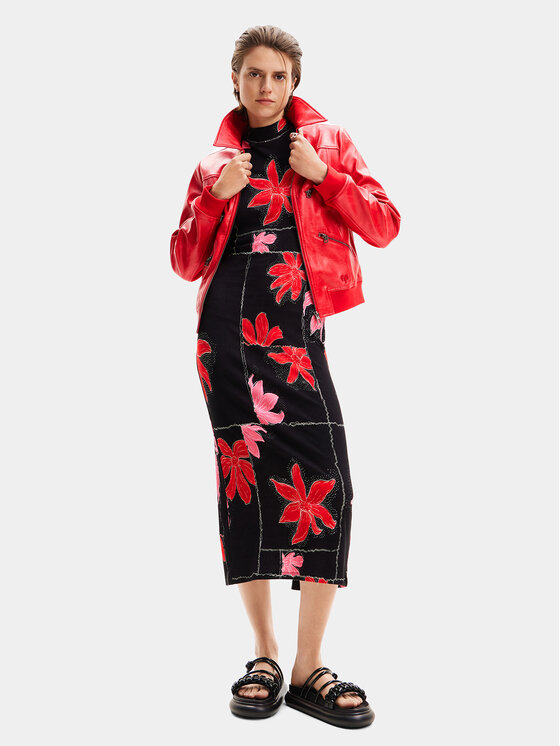 Desigual Desigual Rochie de vară Quebec 24SWVK40 Negru Regular Fit