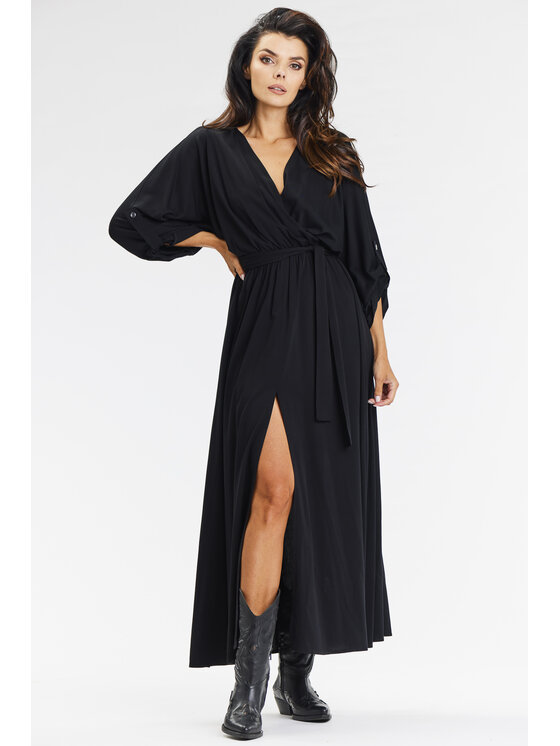 Awama Awama Vestito estivo A670 Nero Basic Fit