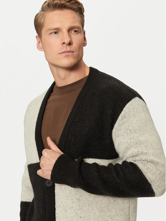 Solid Solid Cardigan Manning 21108282 Nero Regular Fit