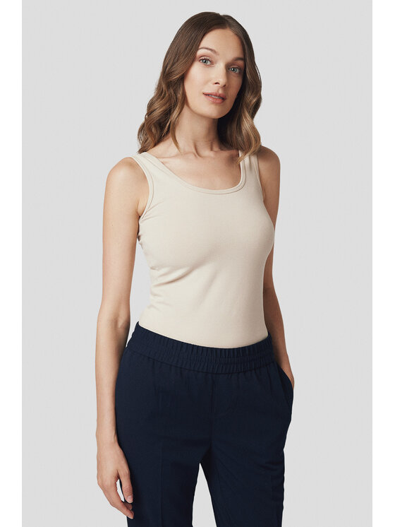 Lancerto Lancerto Top Cynthia TS073225000002 Écru Slim Fit