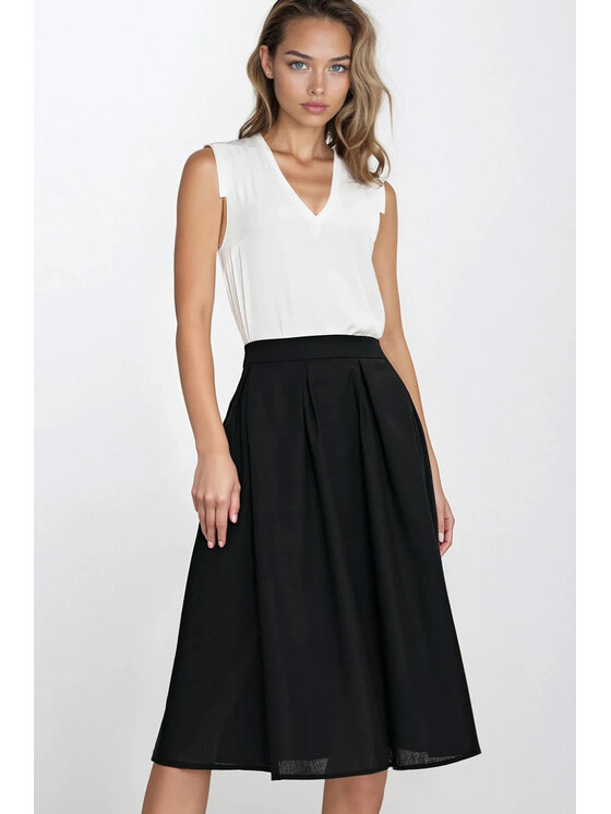NIFE NIFE Midi sukně SP82 Černá Regular Fit
