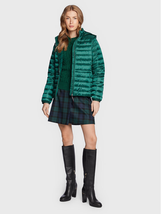 Tommy Hilfiger Tommy Hilfiger Pūkinė striukė Feminne WW0WW37264 Žalia Regular Fit