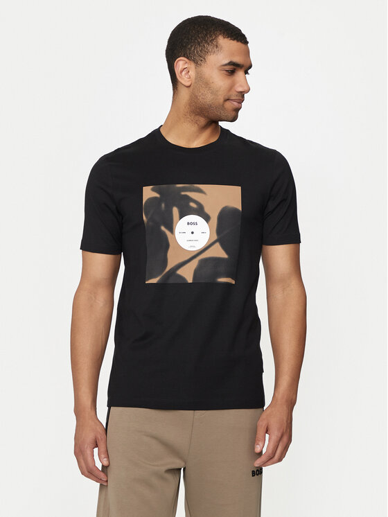 BOSS Boss T-särk Tiburt 388 50512132 Must Regular Fit