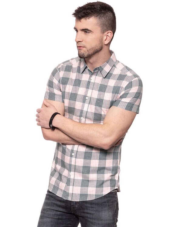 Wrangler Wrangler Camicia SS 1PKT SHIRT Grigio Slim Fit