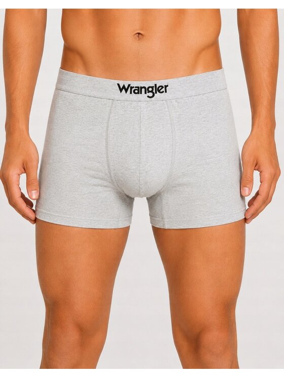 Wrangler Wrangler Bokserki Masson 3 Pack Cotton Elastane Trunks Czarny