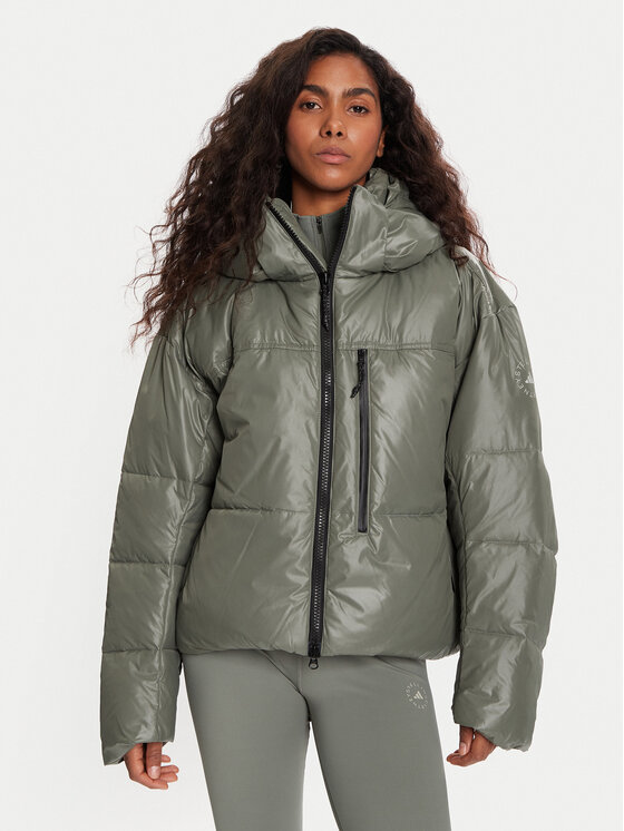 adidas by Stella McCartney adidas by Stella McCartney Зимно яке JX4339 Зелен Loose Fit