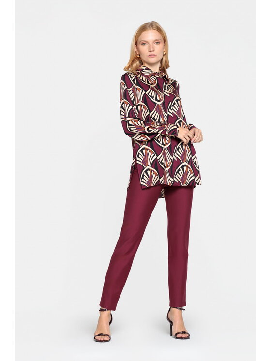EMOI EMOI Koszula bordowa elegancka Bordowy Feminine Fit