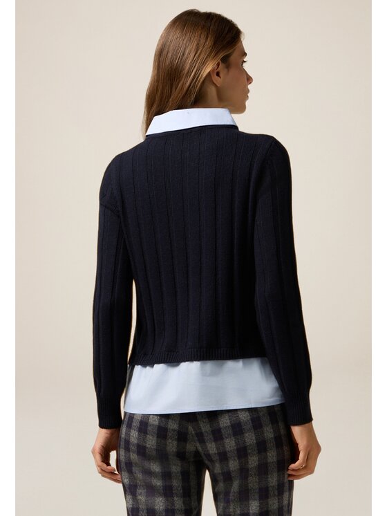 Oltre Oltre Cardigan M375J005119N034 Blu Regular Fit