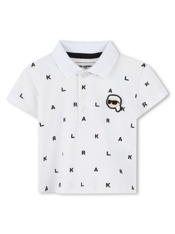Karl Lagerfeld Kids Karl Lagerfeld Kids Комплект от тениска с яка и къси панталони Z30501 M Бежов Regular Fit