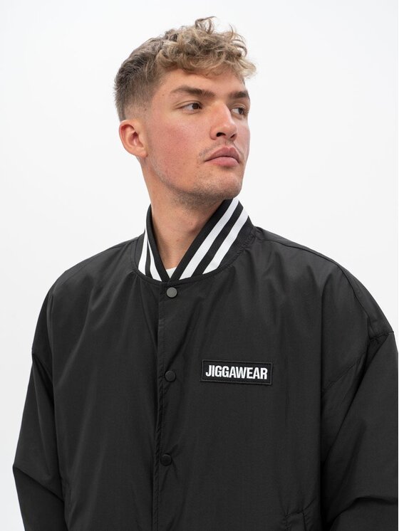 Jigga Wear Jigga Wear Kurtka bomber Kurtka Baseball Męska Czarna / Biała Jigga Wear Crown L Czarny Regular Fit