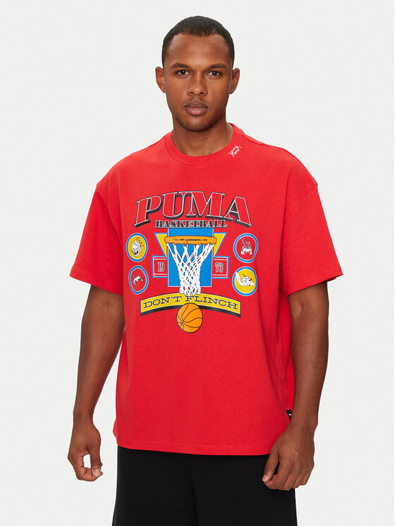 Puma Puma Тишърт Crowd Craze 2 627215 Червен Oversize