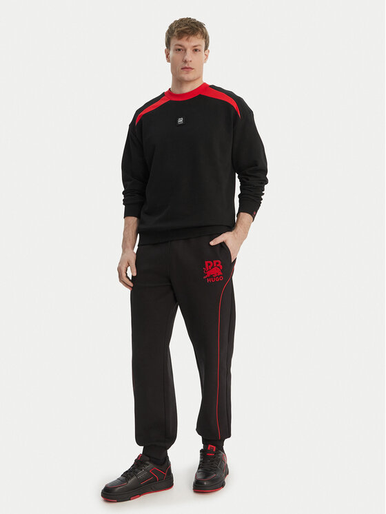 HUGO HUGO Majica dugih rukava Davalio_RB 50559679 Crna Regular Fit