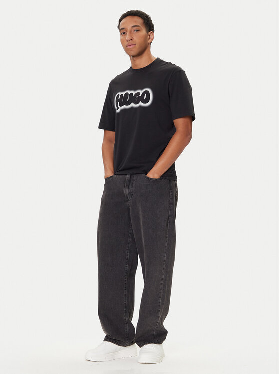 HUGO HUGO Футболка Nulibax 50549155 Чорний Regular Fit