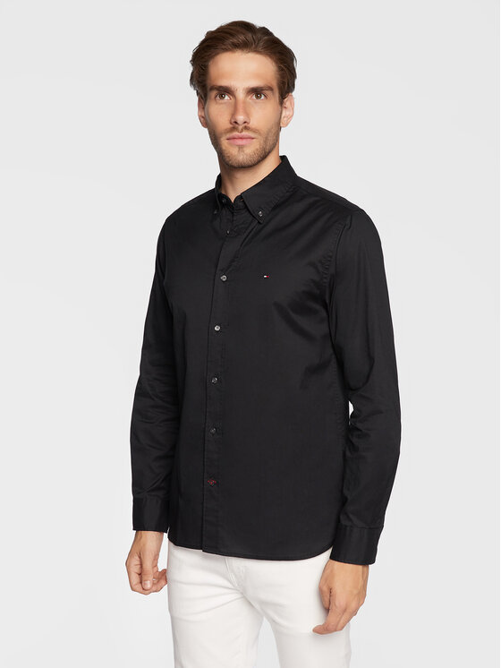 Tommy Hilfiger Tommy Hilfiger Košeľa Core Flex MW0MW25035 Čierna Regular Fit