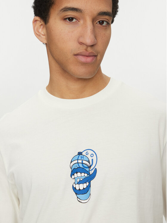HUGO HUGO T-särk Nutongo 50533391 Valge Regular Fit