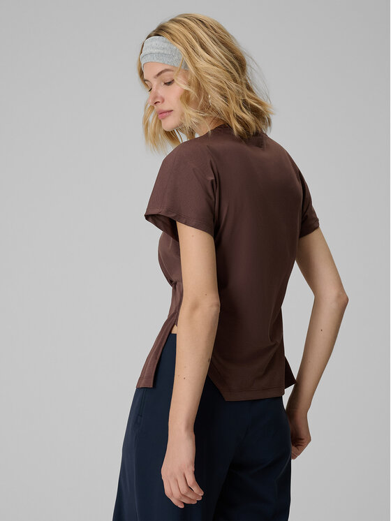 4F 4F T-Shirt SPORT OFFICE Brązowy ciemny Slim Fit