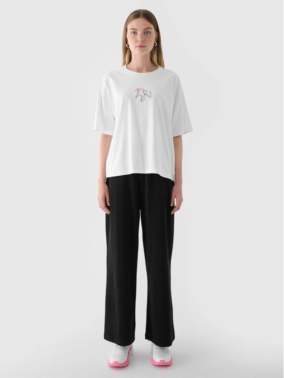 4F 4F T-Shirt 4FRAW24TTSHF2582-10S Biały Oversize