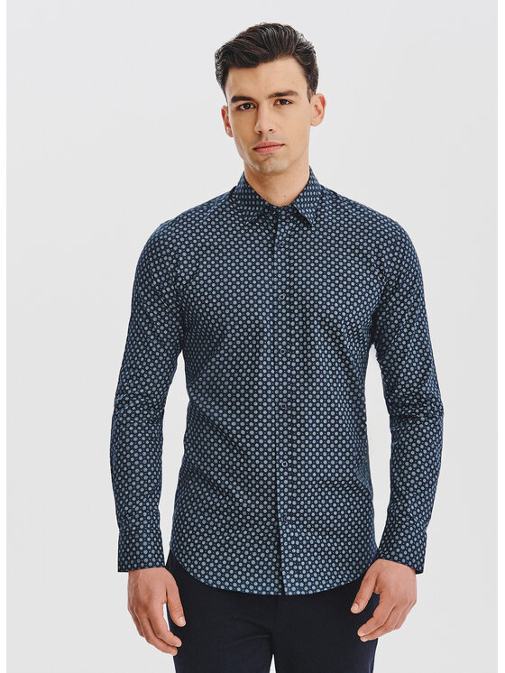 Pako Lorente Pako Lorente Koszula P25WN-1X-032 Granatowy Slim Fit