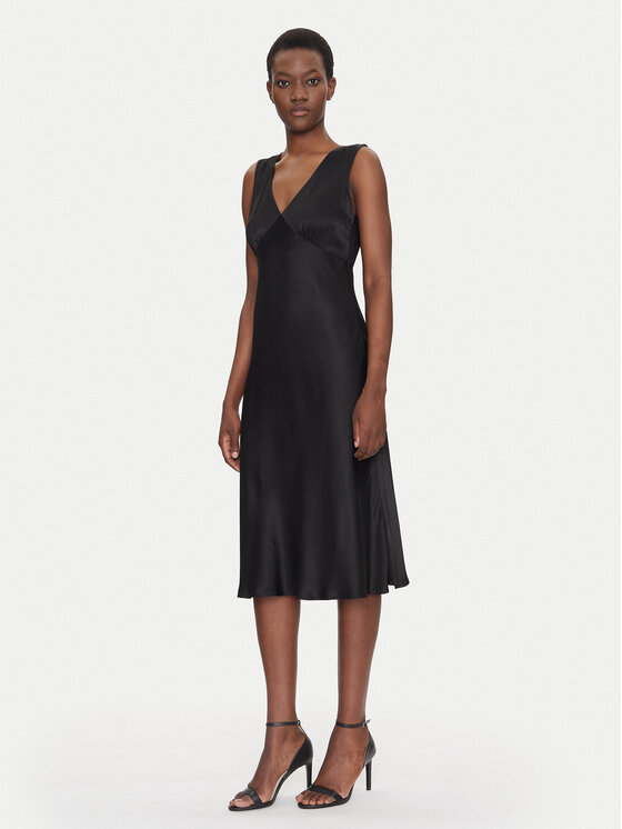 Fracomina Fracomina Rochie cocktail FS25SD2004W73201 Negru Slim Fit