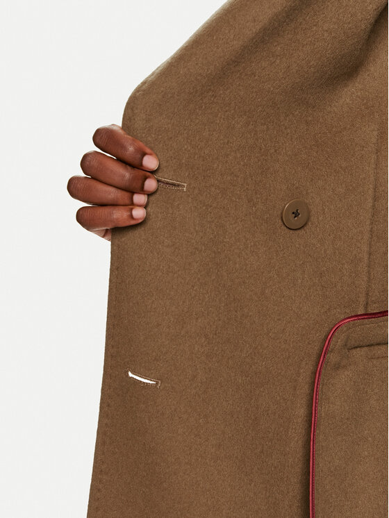 Tommy Hilfiger Tommy Hilfiger Gyapjú kabát WW0WW42621 Khaki Regular Fit