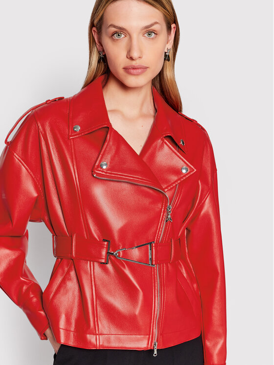 Patrizia Pepe Patrizia Pepe Jakna od imitacije kože 8O0041/E005-R754 Crvena Regular Fit